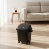 Wheeled Trash Can with Attached Lid Lidded Bin Mobile Garbage for