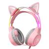 Casque gaming ONIKUMA X15Pro Rose/oreilles de chat