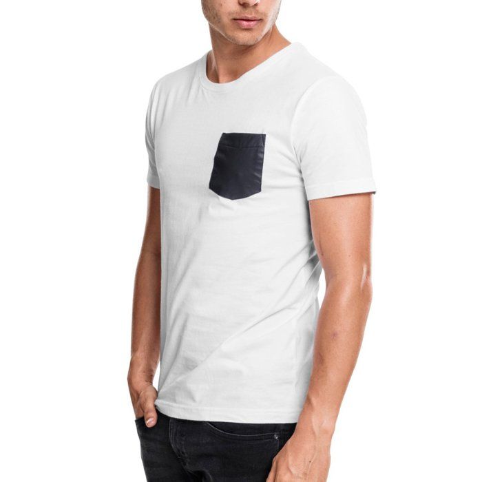 T-shirt - Urban Classic - Imitation cuir - Poche poitrine - 100% coton - Mixte