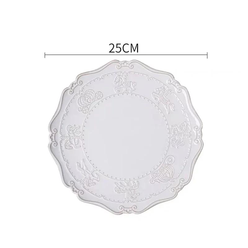 French Retro Tableware and Dish Set Household Ceramic Bowl Kitchen and Dining Table Decorations Home Furnishing Decoration