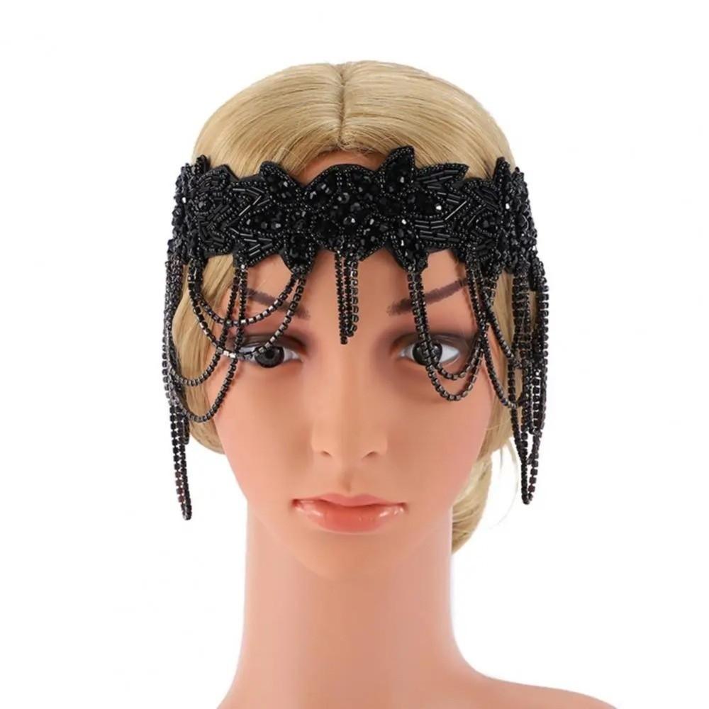 Chain Tassel Rhinestone Headband Shiny Bridal Headdress Korean Style Hair Band  Stage Performance