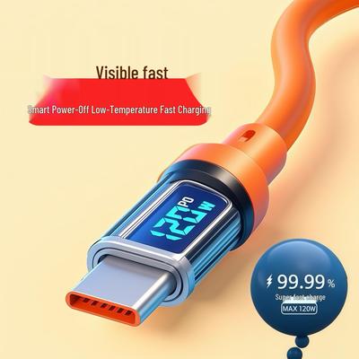 120W Type-C Smart Display Fast Charging Cable for Apple, Huawei, Xiaomi