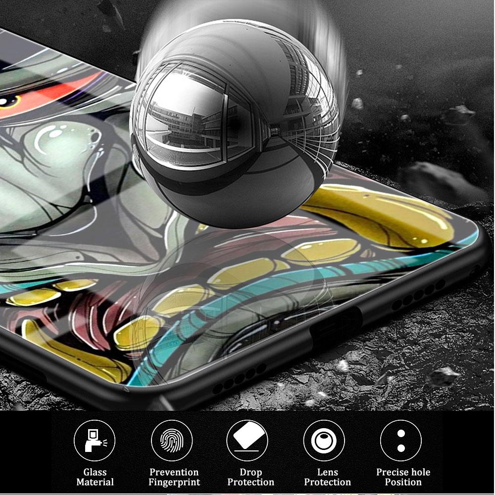 Samurai Oni Mask Cool Glass Case For Samsung Galaxy S22 S20 FE S21 Plus Phone Cover S10 5G S9 Note 20 Ultra 10 Lite Shell