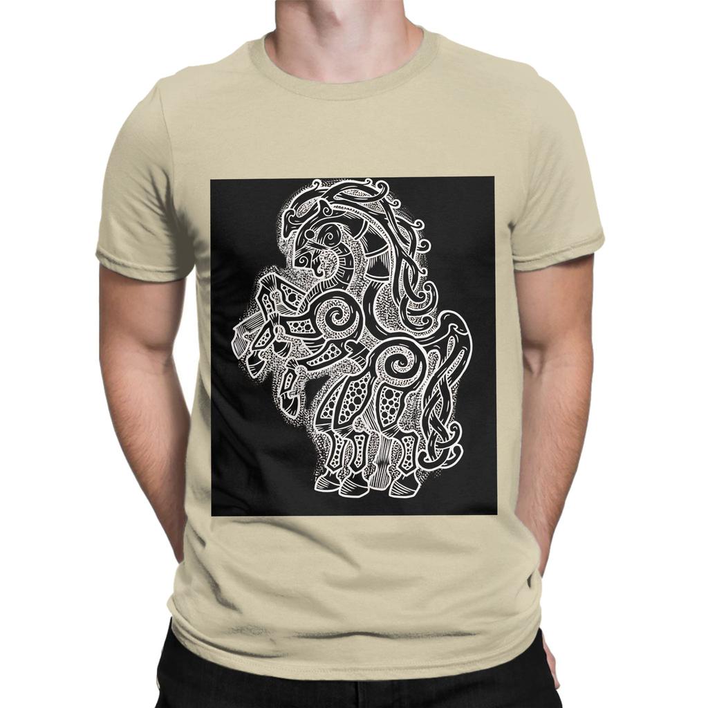 Sleipnir White on black Novelty 100 Cotton TShirt Sleipnir Tops Tees For Unisex