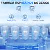 Ice Maker with Water Dispenser, Ice Maker, 12kg In 24h, 9 Ice Cubes In 6-10 Minutes, 25.2x38.9x36.3cm, Black