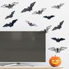 Halloween Decorations 36pcs Large Bats Wall Stickers Decals Decor Halloween Hollow Wall Decals PVC Scary Black Bat Stickers for Fireplace Ceiling