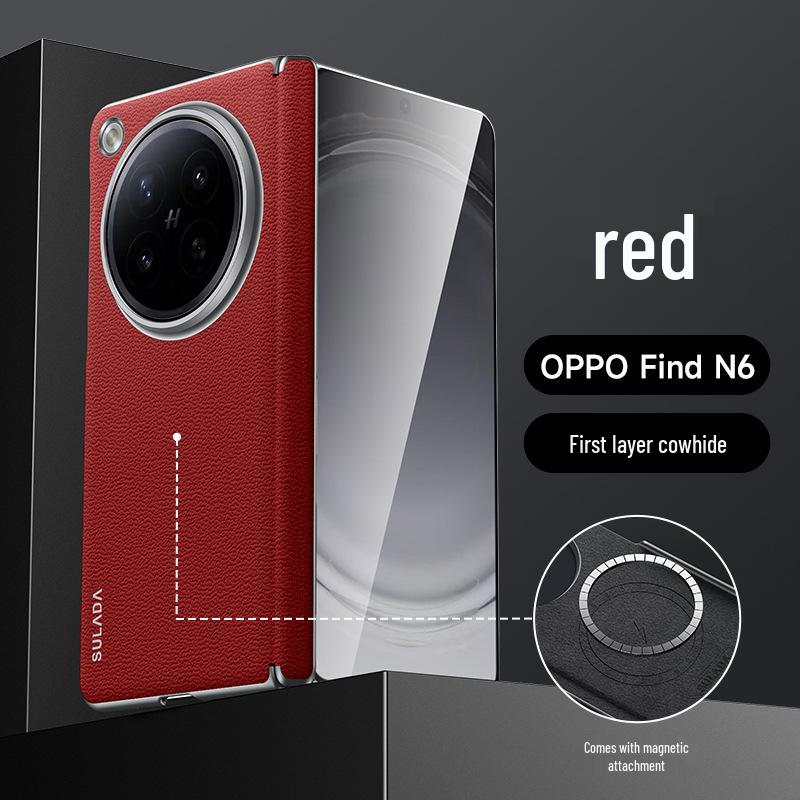 

OPPO Find N6 Genuine Leather Magnetic Hinge Case Anti-Drop Full Coverage OPPO Find N6