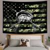 VIKAMA Bass Fishing Camouflage National Flag Tapestry American Patriotic Style Living Room Dormitory Wall Decoration