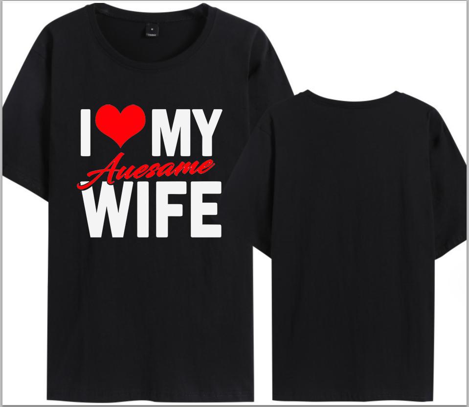 I Love My Awesome Wife Husband T Shirts Honeymoon Couple Outfits Dating Couples Anniversary Gifts Unisex Women Oversized Tops Tee