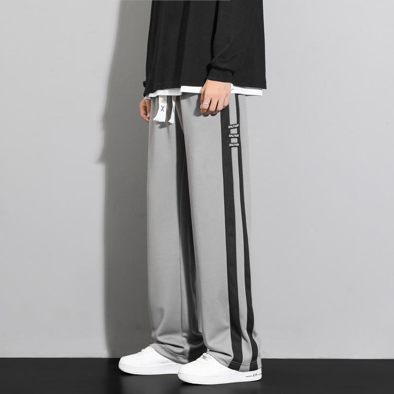 Schlafhosen für Herren im Sommer Neue drapierte gerade Sportherrenhose Locker Weitbein Frühling und Herbst Freizeithose