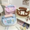 Colorblock Cosmetic Bag Large Capacity Cute Aesthetic Stationery Organizer Kawaii Cartoon Girls Teens Travel Makeup Bag