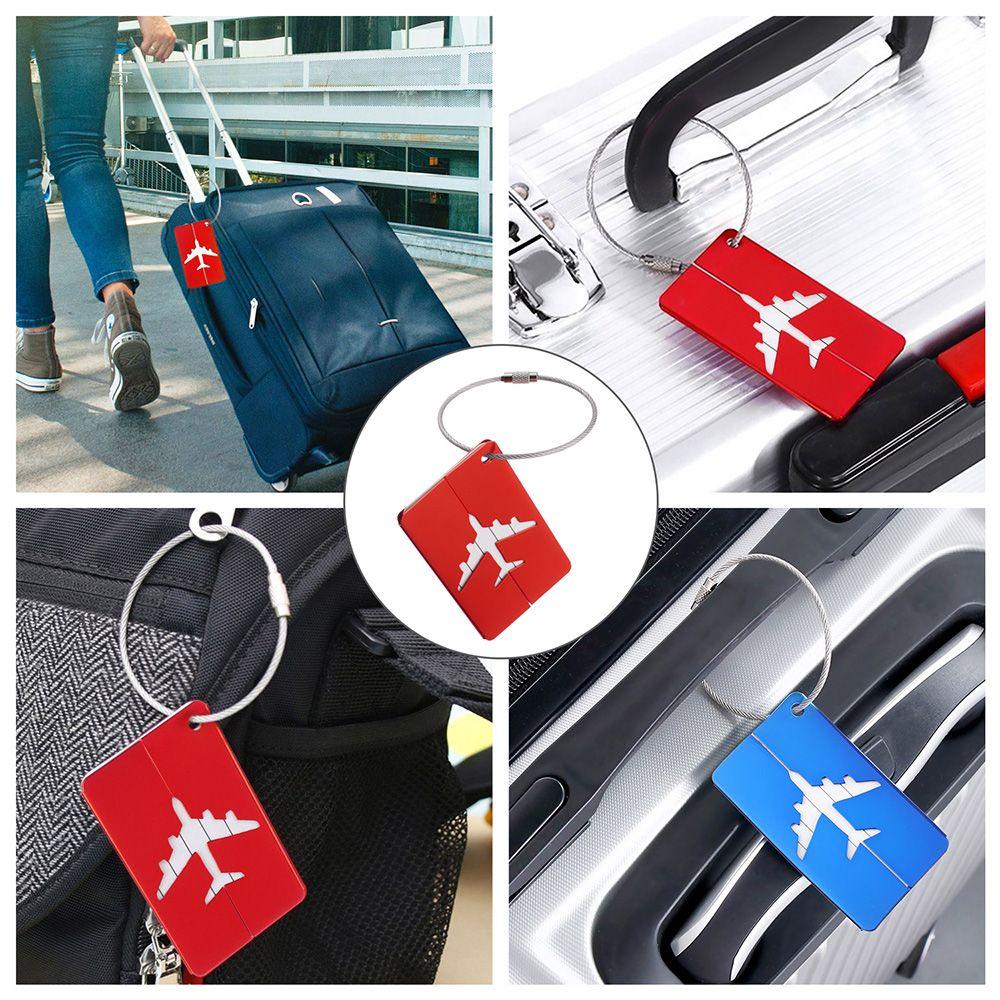 Reusable Stainless Steel Aluminium Suitcase Labels Bag Tag Travel Luggage Tags Labels with Ropes