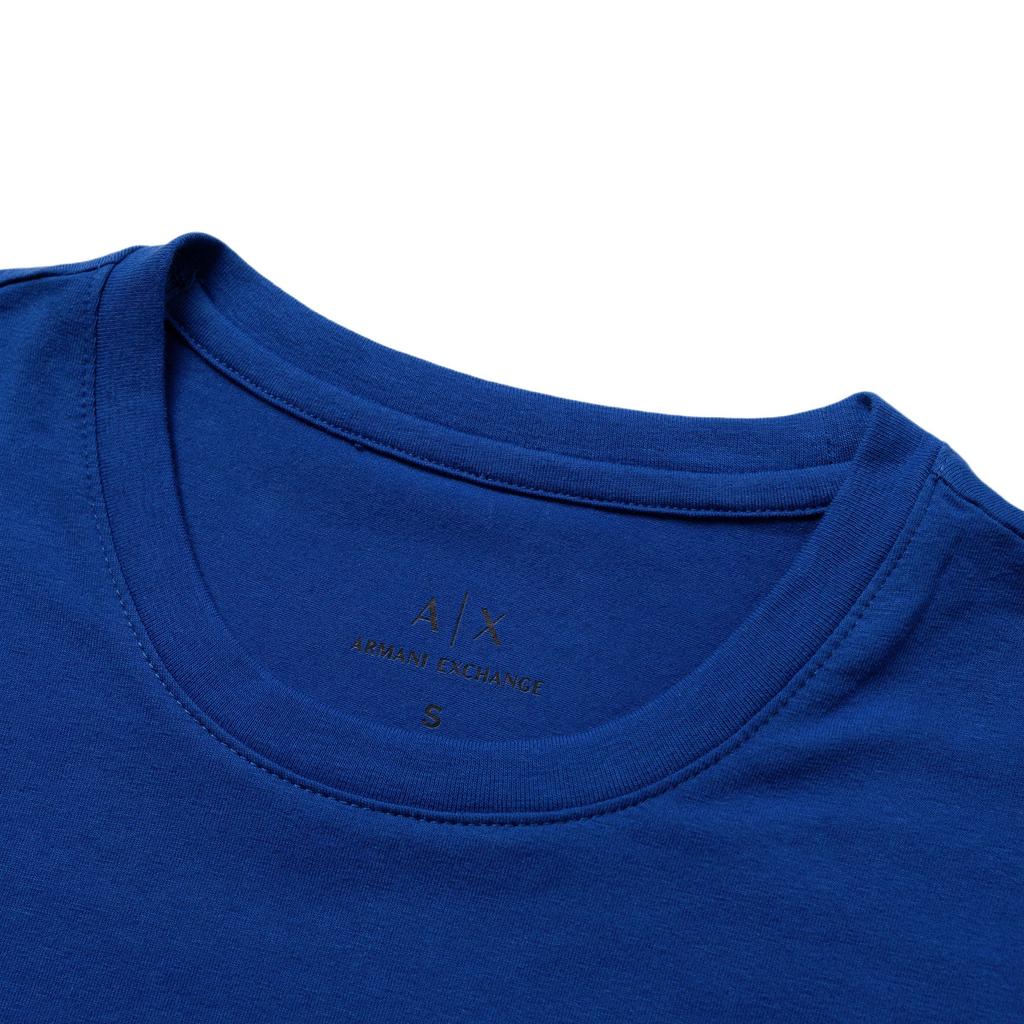 Armani Exchange SS22 Letter Print Cotton Slim Fit Crew Neck Short Sleeve T-Shirt Men T-Shirt Ultramarine-Blue 3LZTCZ-ZJE6Z-1507