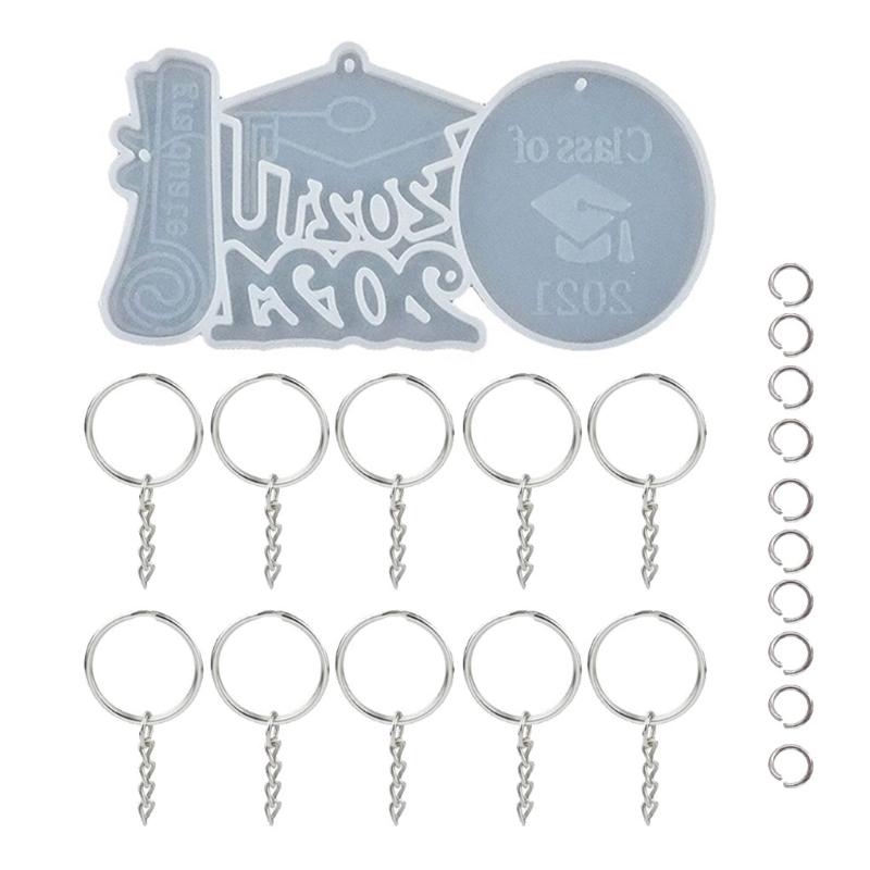 

Diy Crystal Epoxy Mold 2021 Graduation Cap Present Resin Keychain Pendant Jewelry Accessories Silicone Mold 1