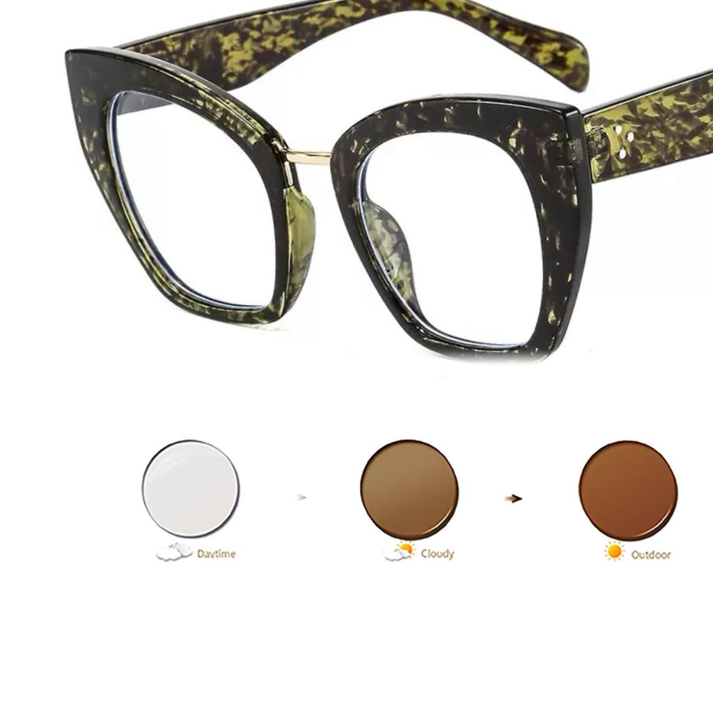 Europe US Retro Cat Eye Oversized Frame Women Eyeglass Multi Color Flat Mirror Trendy Personality Glasses