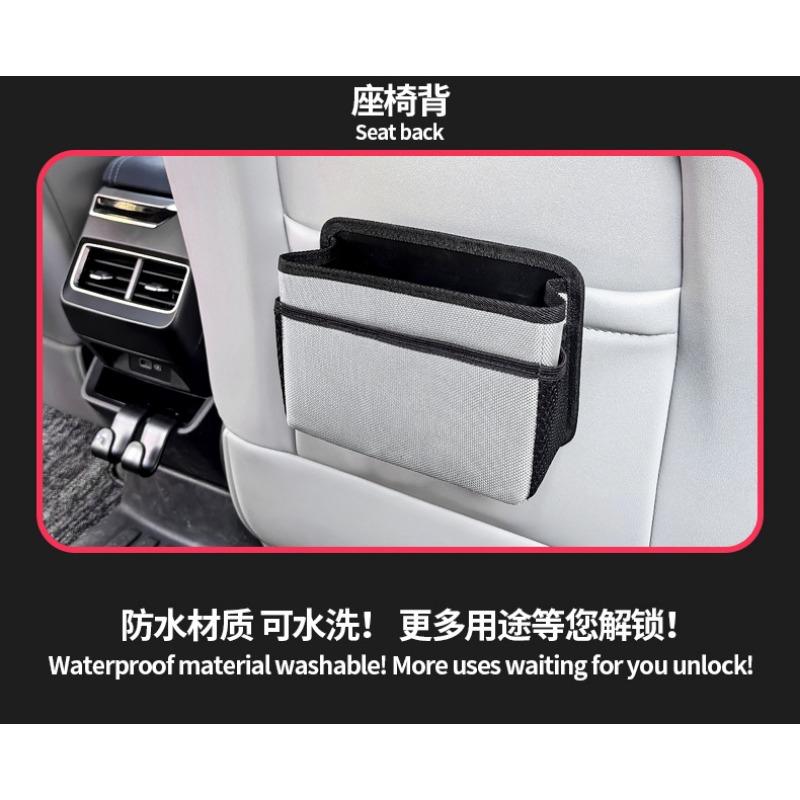 Car Side Door Foldable Trash Can PU Leather Multifunction Storage Box Car Organizer Seatback Hanging Storage Bag Trash Bin