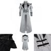 Retro Long Woolen Coat With Split Design For Stage Plays And Fashion Shoots
