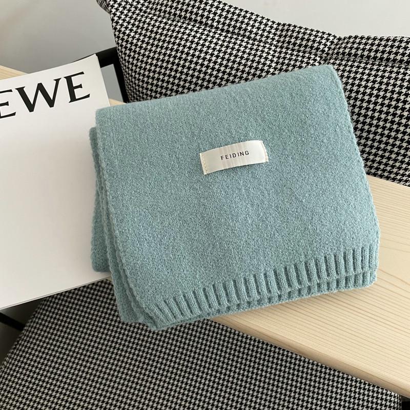 Feiding Fei Koreanischer Stil Einfarbiger Gestrickter Wollschal für Studenten