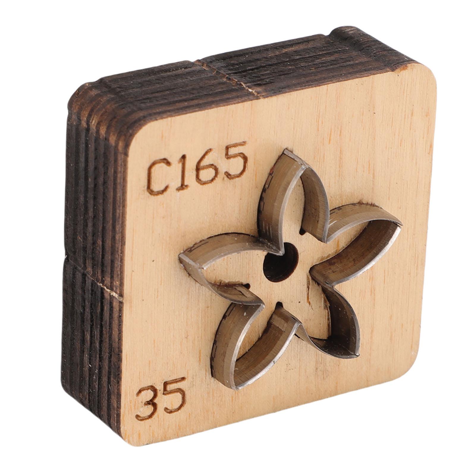 

Leather Cutting Mold with Wood Base Flower Shape Punching Die for Making Pendants Crafting Projects