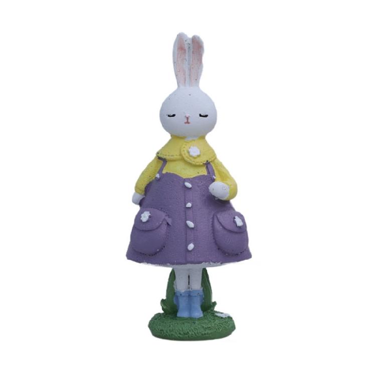 

Elegant Rabbit With Dress Display Piece Easter Party Supplies Seasonal Home Accent Suitable For Various Interior Styles фиолетовый