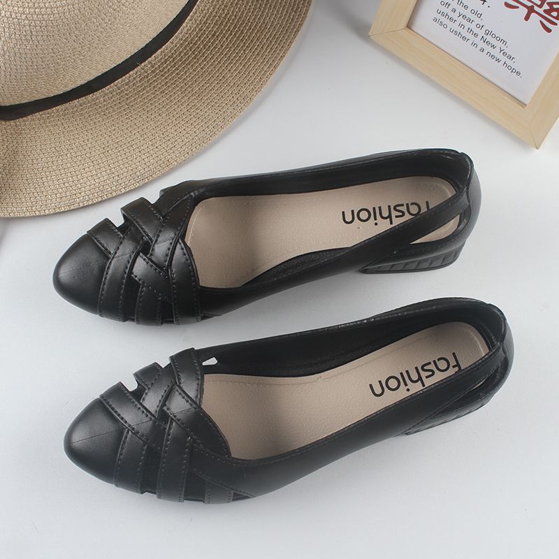 Zapatillas Baotou Moda Mujer Verano Hogar Antideslizantes Boca de Pez Sandalias de Cuña Mamá Zapatos de Mujer