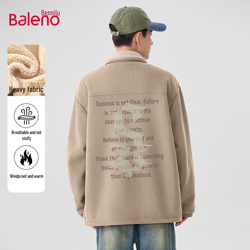 Baleno Men's Retro Corduroy Fleece Lined Winter Jacket