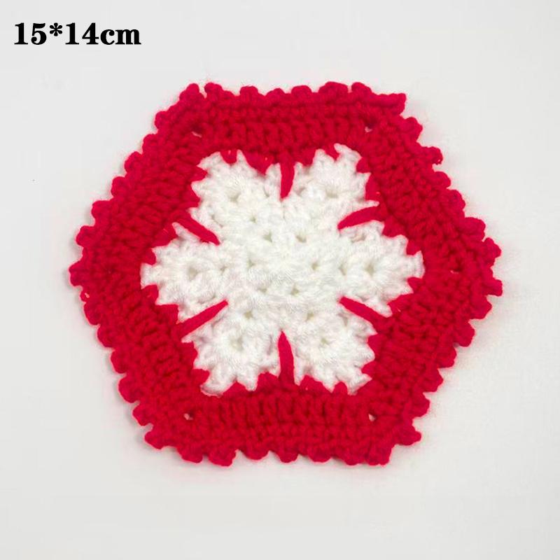 1Pieces Handmade Crochet Santa Claus Coaster - Festive Red & White Christmas Decor, Drink Coaster Outdoor Tableware