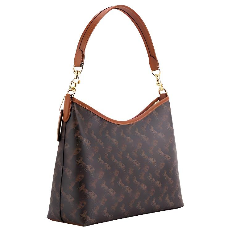 Coach Laurel 31 Classic Monogram Embossed Canvas Shoulder Bag Large Women Shoulder Bag Brown CBL85-IMS2K