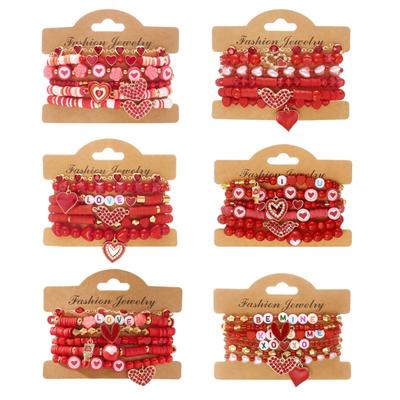Stylish Valentine's Day Bracelets for Women Heart Charm Stackable Wristchain Trendy Accessory For Her
