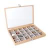 Jewelry Box Wood Frame with Multiple Compartments for Women Ladies Earrings Rings and Necklaces Display Organizer