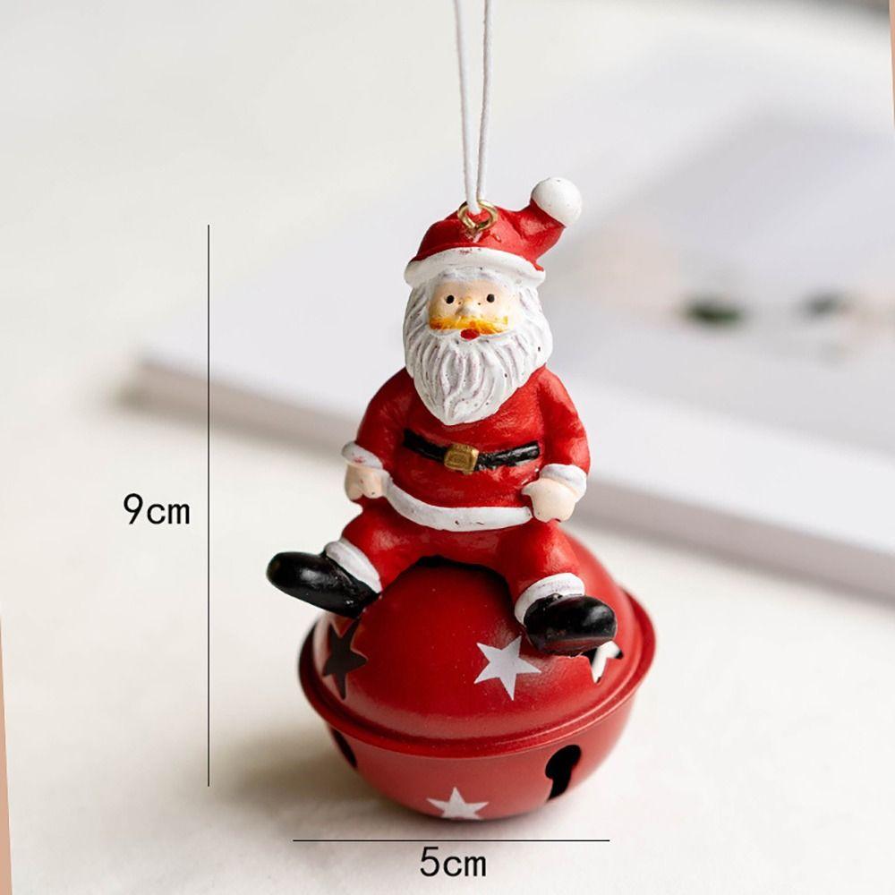 1pc Metal Christmas Bell Santa Clause Snowman Reindeer Jingle Bell Xmas Tree Decor Party Supplies Hanging Pendant DIY Accessory