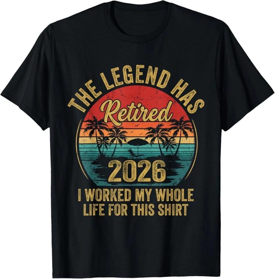 Retired 2026 Worked Whole Life for This Women Men Retirement T-Shirt M
