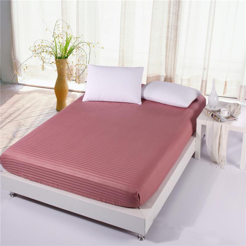100% Cotton Premium Satin Stripe Fitted Sheet With Elastic Corners 160x200cm And 200x220cm Multiple Sizes