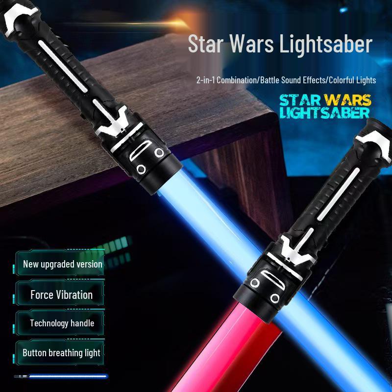 Star Wars Retractable 2-in-1 Lightsaber Toy with Lights & Sound - Children's Luminous Toy