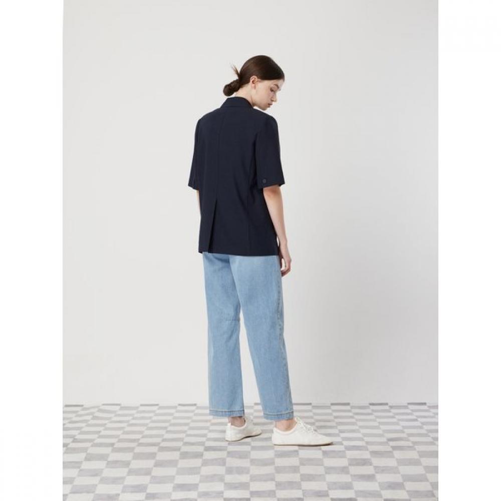 Cc Collect Linen Blend Half Sleeve Single Jacket C252msf136