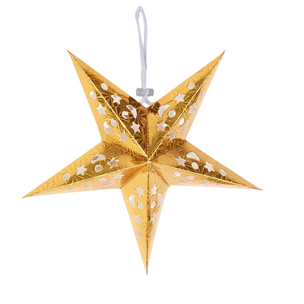 5 Pointed Star Paper Snowflake Ceiling Hanging Star For Wedding Birthday Xmas Party Home Decoration