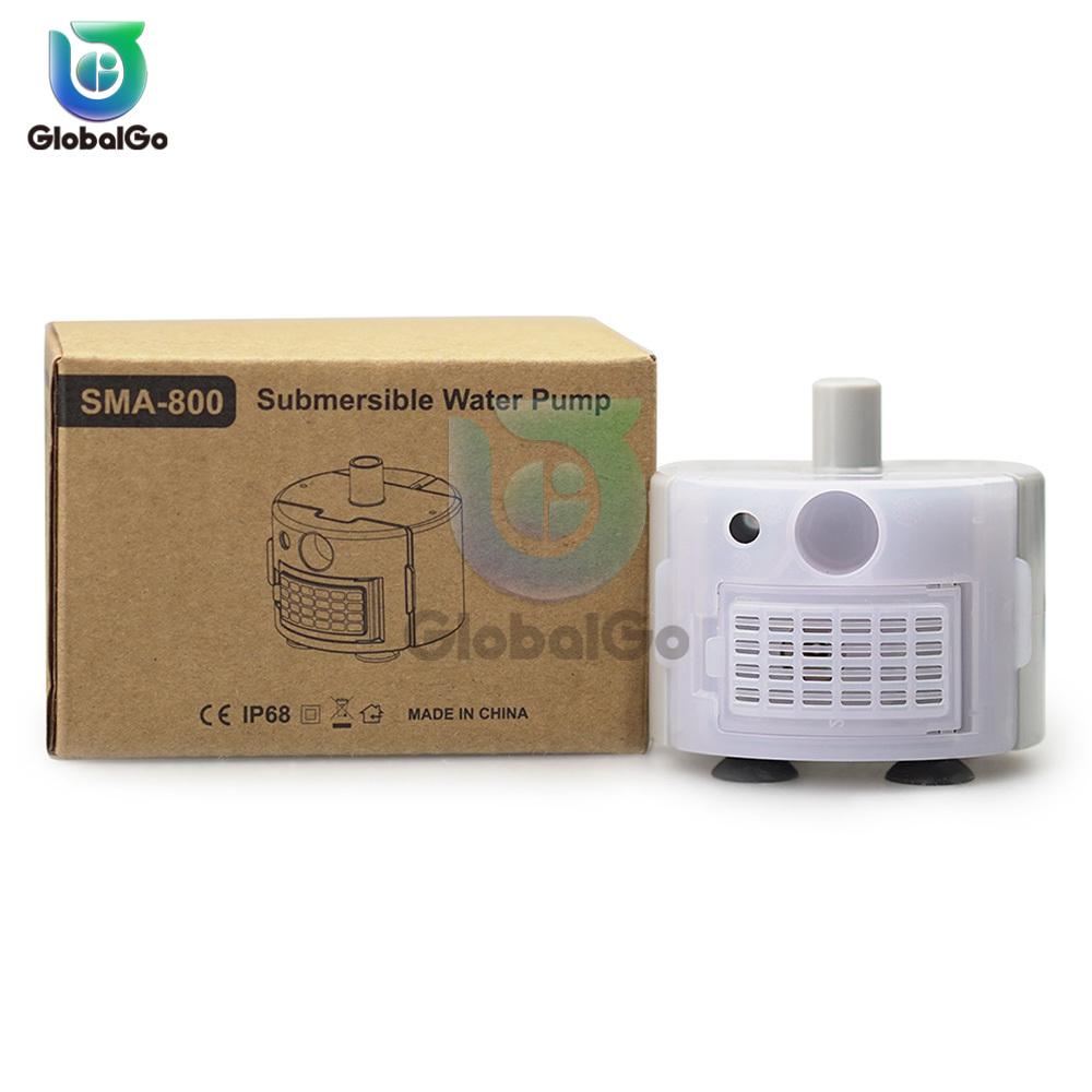 SMA-800 USB Водяной насос Мини DIY Фонтанчик для питья для кошек и домашних животных Фильтр Низкий уровень шума Бесколлекторный двигатель Погружные насосы DC 5V/1A 40см 160л
