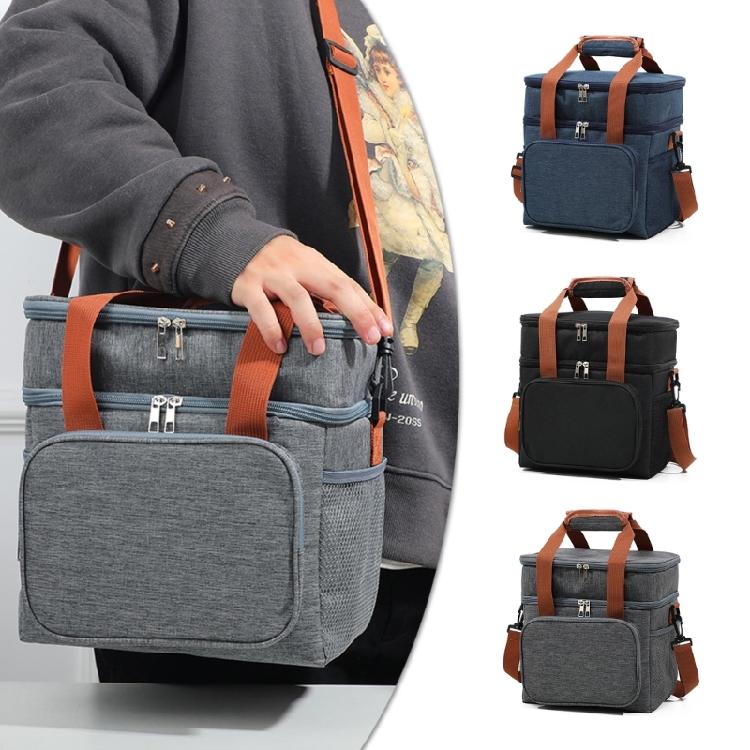Lunch Box Thermal Bag Insulated Bag Large Capacity Picnics Bag Double Layers Lunch Bag Coolers Bag for Man