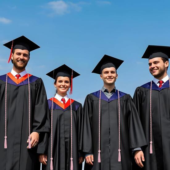 2026 Graduation Cord 5.6Ft Long Braided Cord Double Tassel Graduation Gown Cord for Graduation Ceremony Bachelor Master Doctoral