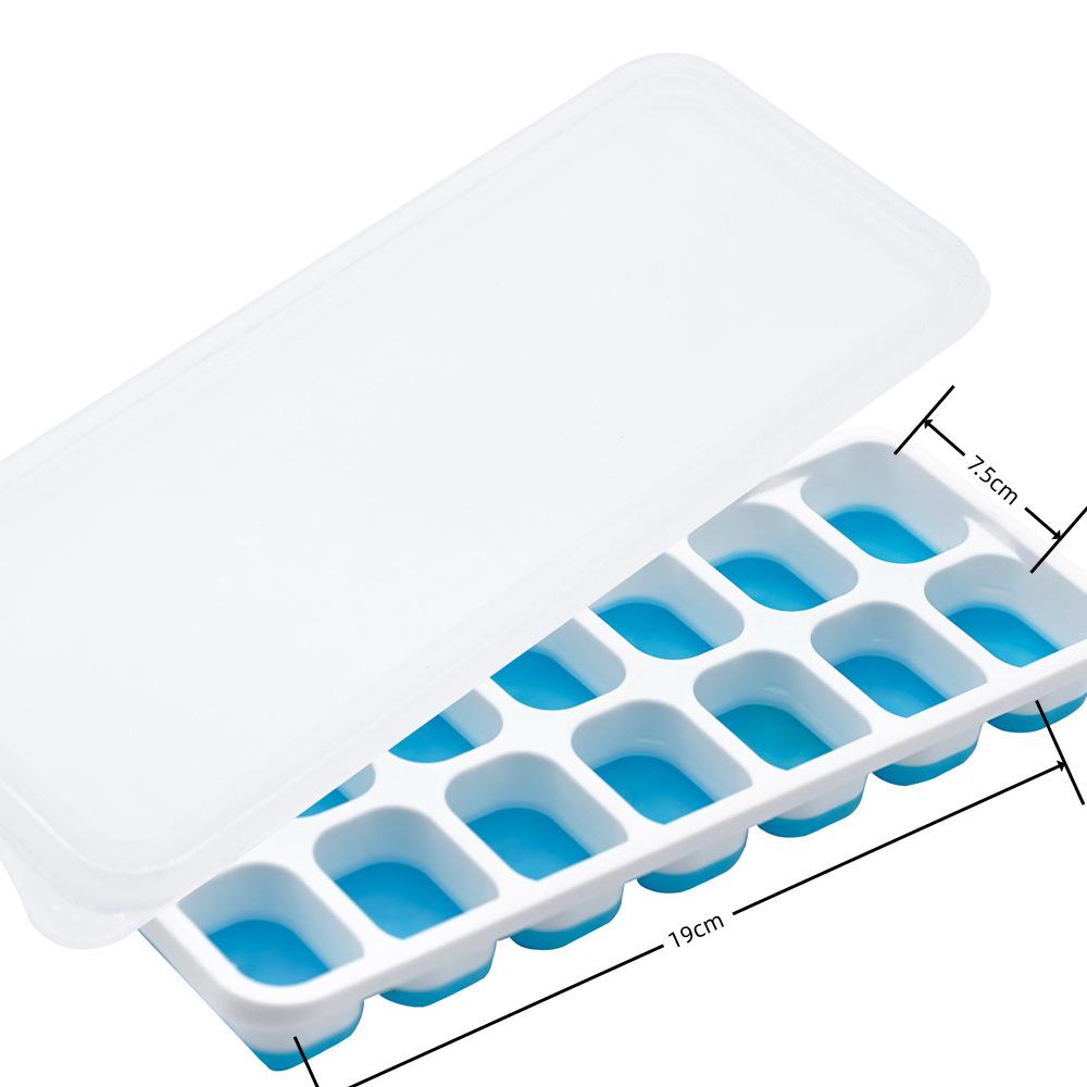 Cross-Border Ice Cube Tray - 14 Grids with Lid, Large Capacity Mold for Household Ice Storage