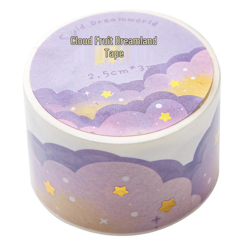 Cloud Dream Gold Foil Scenery Washi Tape - Decorative Journal Sticker Roll