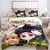 Anime Demon Slayer Potisk Ložní Soupravy 2/3 kusy Nezuko Ložní Prádlo Queen Double Single King Size Sada Povlaku na Přikrývku Děti Dospělí Dárek