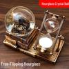 Retro Iron Tower Music Box with Luminous Crystal Ball Hourglass - Perfect for Desktop Ornament or Small Gift for Graduation, Qixi, or Valentine's Day.