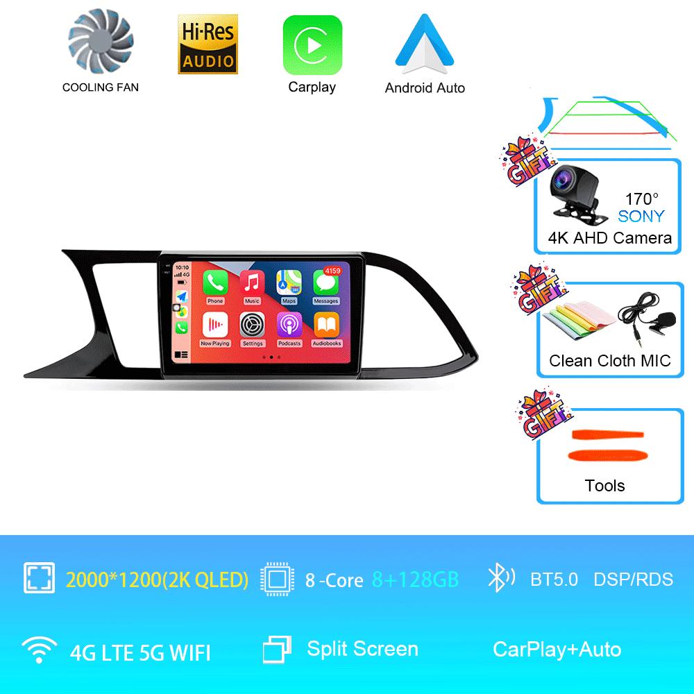 Car Radio Android 14 Carplay Auto For Seat Leon 3 MK3 2012-2020 GPS Navigation 4G WIFI Multimedia Video Player Stereo 360 Camera