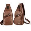 Men Fashion Casual PU Shoulder Chest Bag USB Charging Messenger Travel Packs