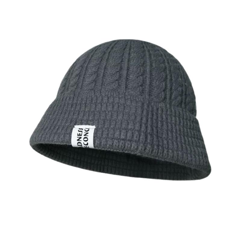 Internet celebrity autumn and winter fashion wide-along wool hat Korean version ins cloth sticker twist warm knitted hat cold hat wholesale