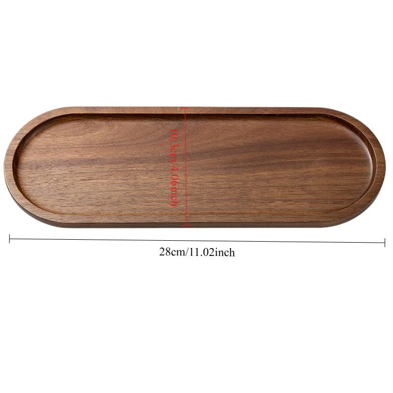 Plateaux de service en bois massif Ronds Rectangulaires Plateau alimentaire Style japonais Bois Snack Fruit Thé Soucoupe Planche à pain Décoration intérieure