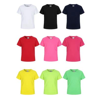 4-11 Years Kids Quick Dry Fitness T-shirt Solid Color O-neck Short Sleeve Shirt