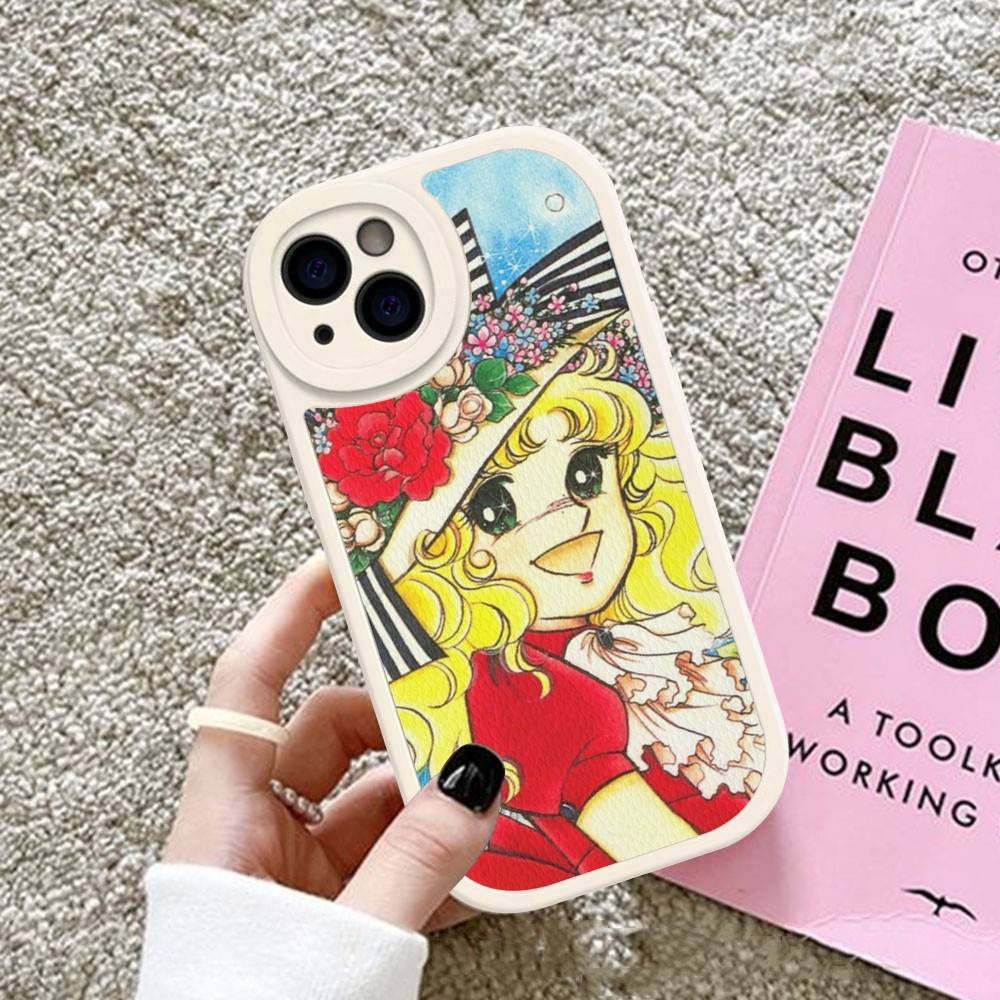 Manga Candy Phone Case For IPhone 16 15 14 13 12 11 Pro Max Plus Leather Soft Cover