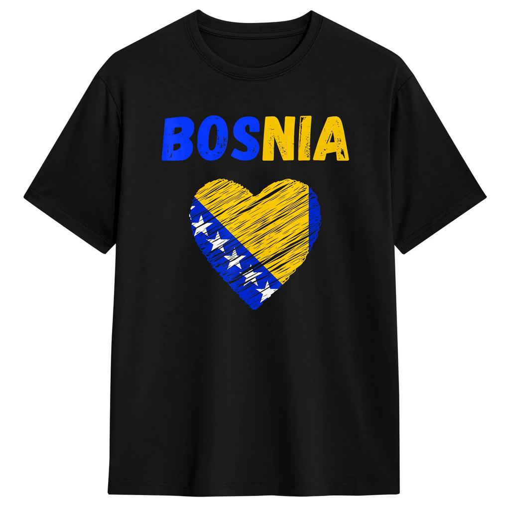 Bosnia and Herzegovina Bosnian Shield T-Shirt Summer Cotton T-Shirts For Men's Trendy Cool Design Tee Shirt Short Sleeves Tees